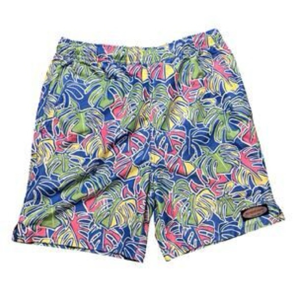 Vineyard Vines Chappy Tropical Leaves Swim Trunks/ Shorts
